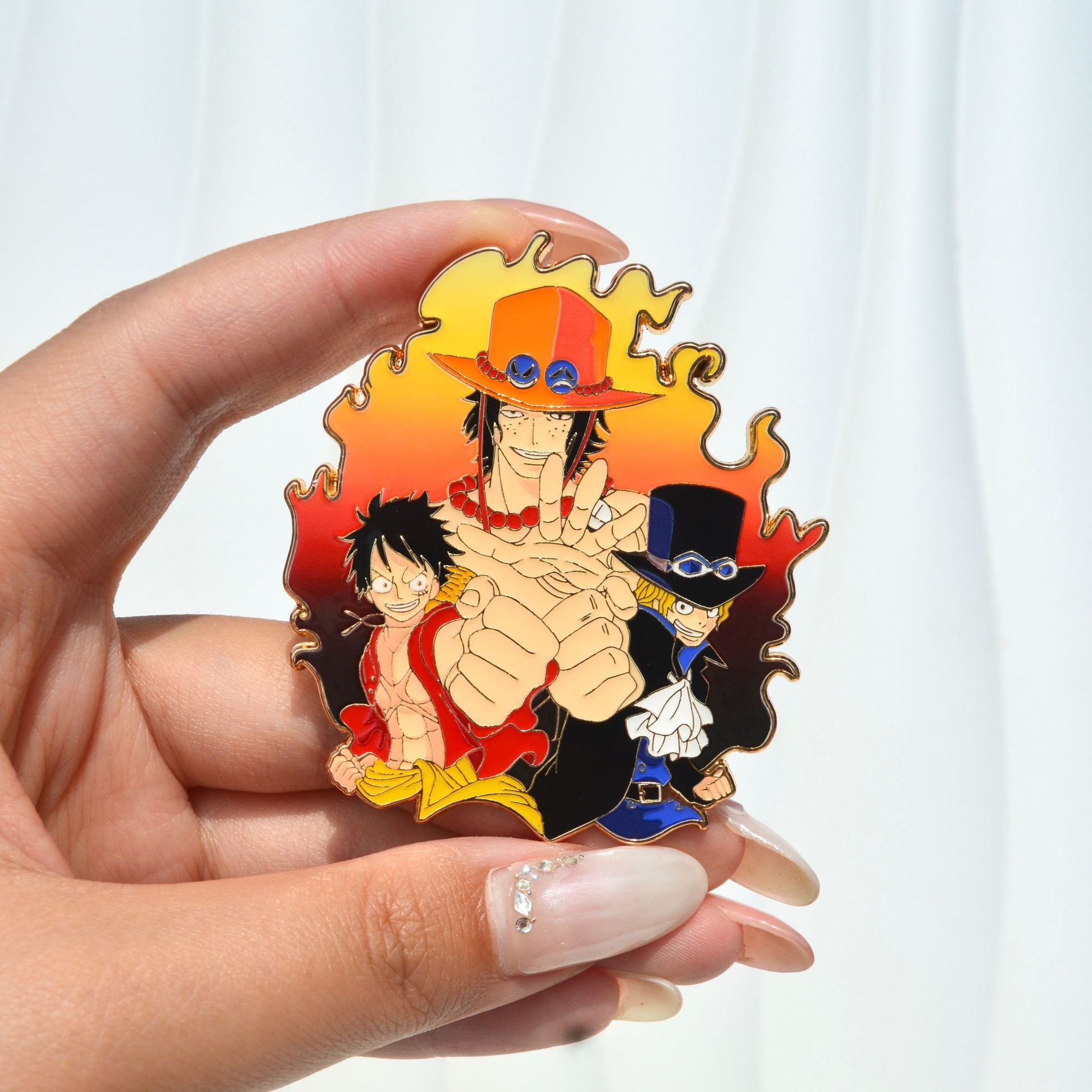 Anime Cosplay Luffy - Ace Luffy Sabo Enamel Pins Pendants