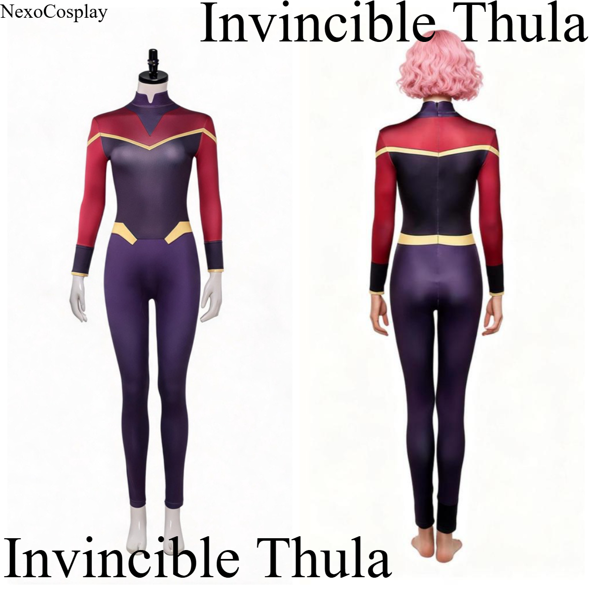 Anime Cosplay Red - Invincible Thula Cosplay Costume Red Jumpsuit