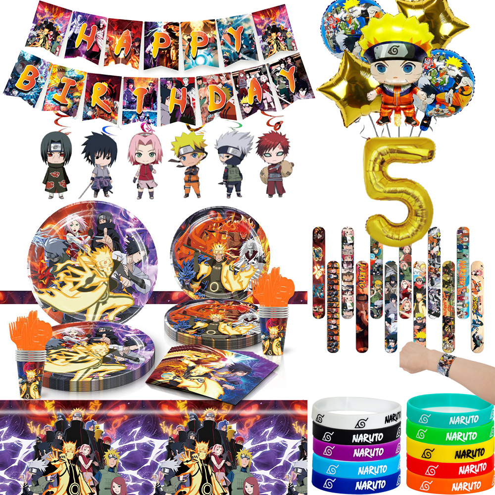 Anime Cosplay Naruto - Naruto Birthday Party Supplies Set Uzumaki