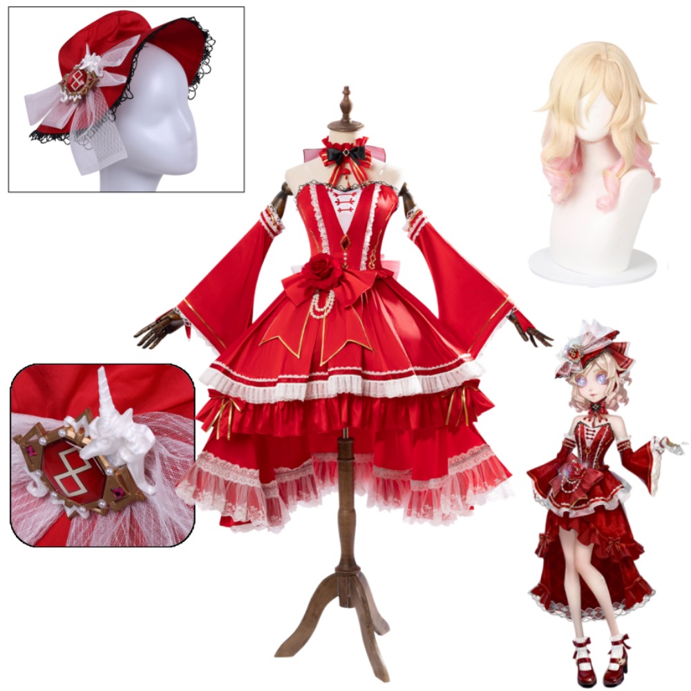 Anime Cosplay Red - Identity V Truth & Inference Perfumer