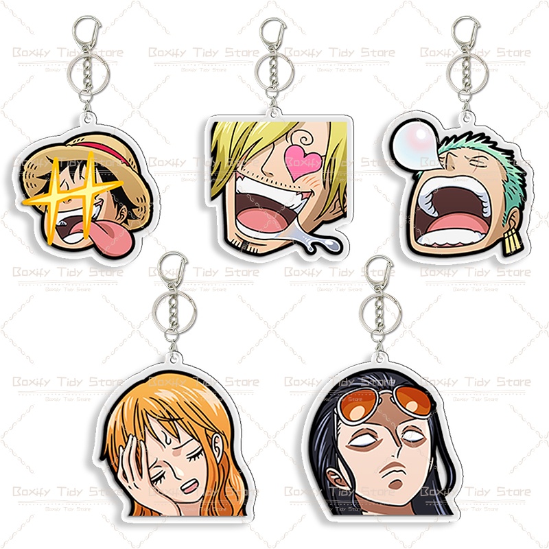 Anime Cosplay Luffy - Funny One Piece Expression Acrylic Keychain