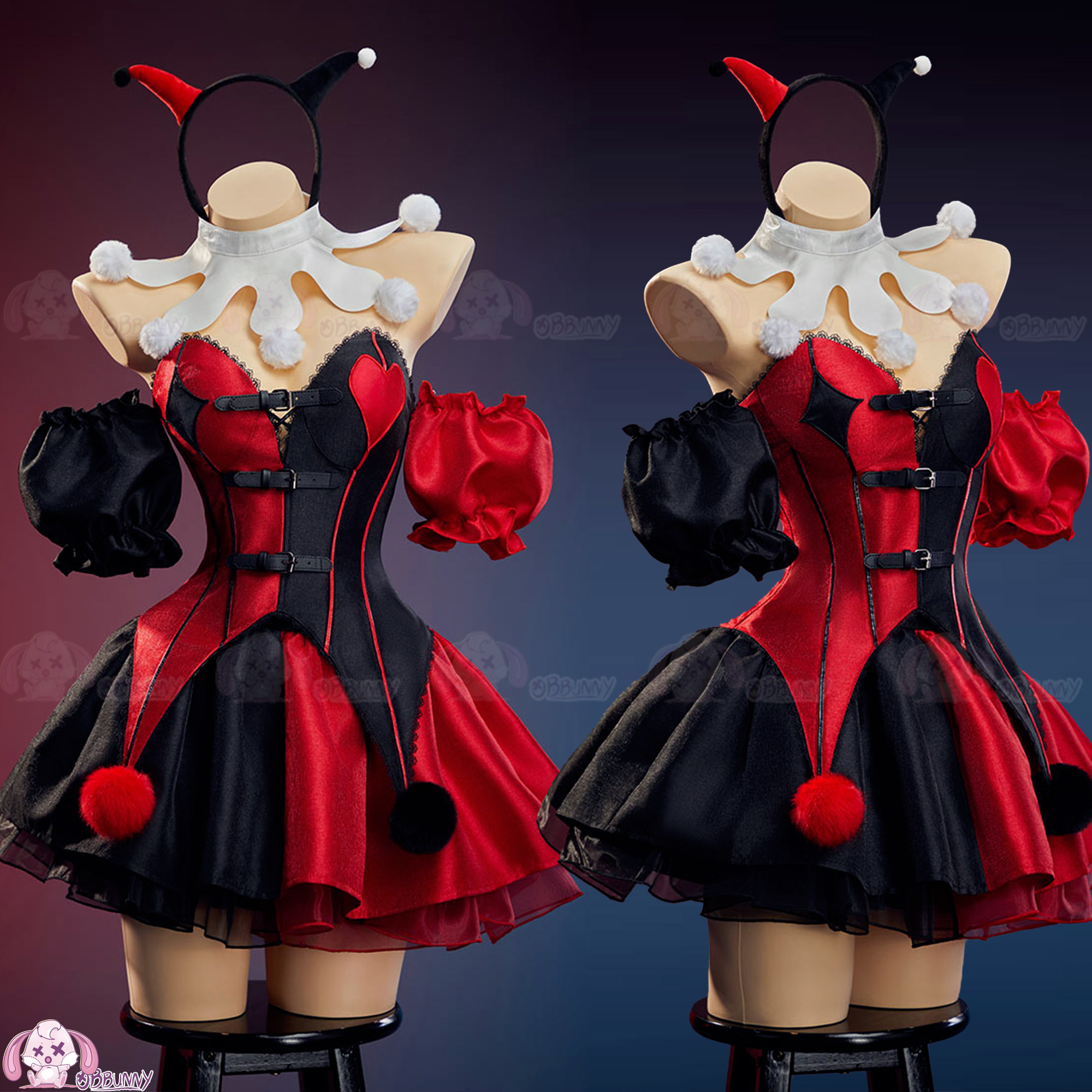 New Clown Gothic Lolita Waist  - Anime Cosplay Red incelemesi ve fiyatı
