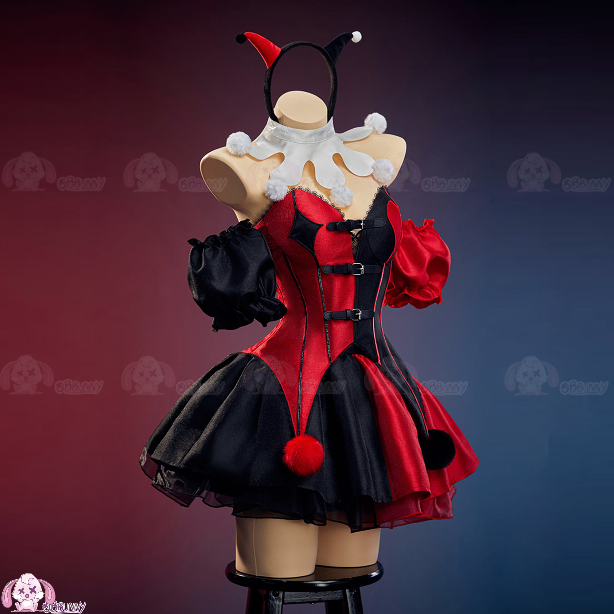 New Clown Gothic Lolita Waist  - Anime Cosplay Red incelemesi ve fiyatı