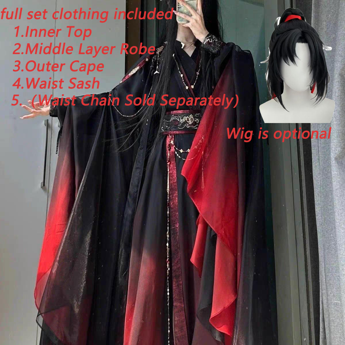 Unisex Ancient Chinese Xianxia - Anime Cosplay Red incelemesi ve fiyatı