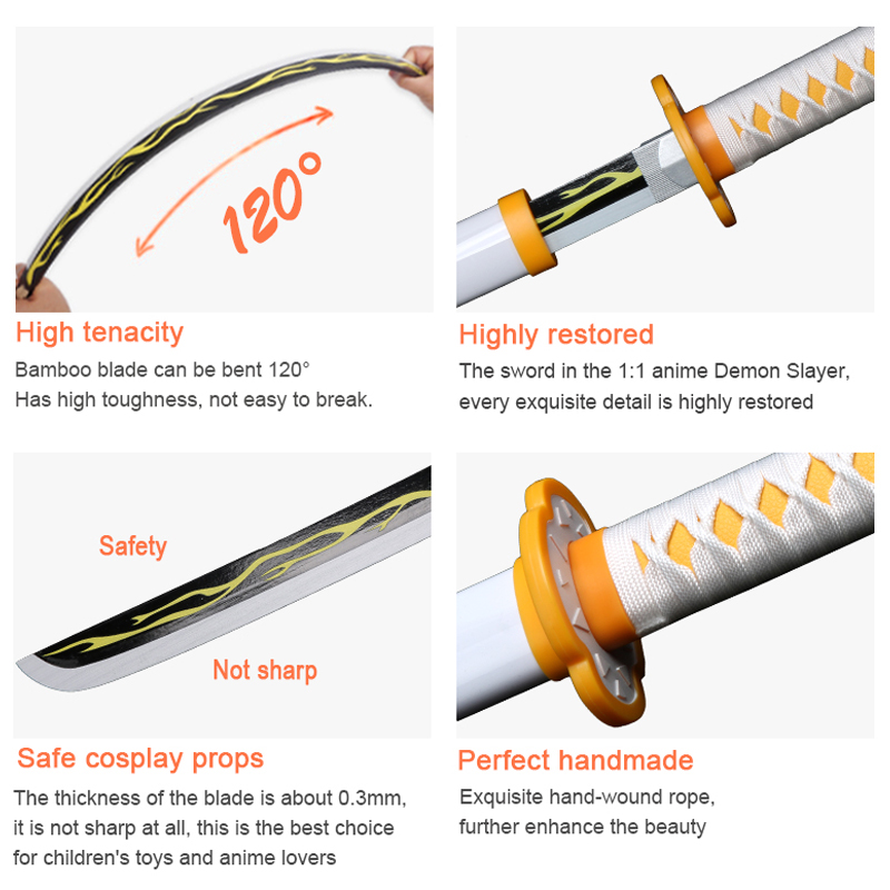 80cm/31.5in Katana Handmade Sw - Cosplay Anime Zenitsu incelemesi ve fiyatı