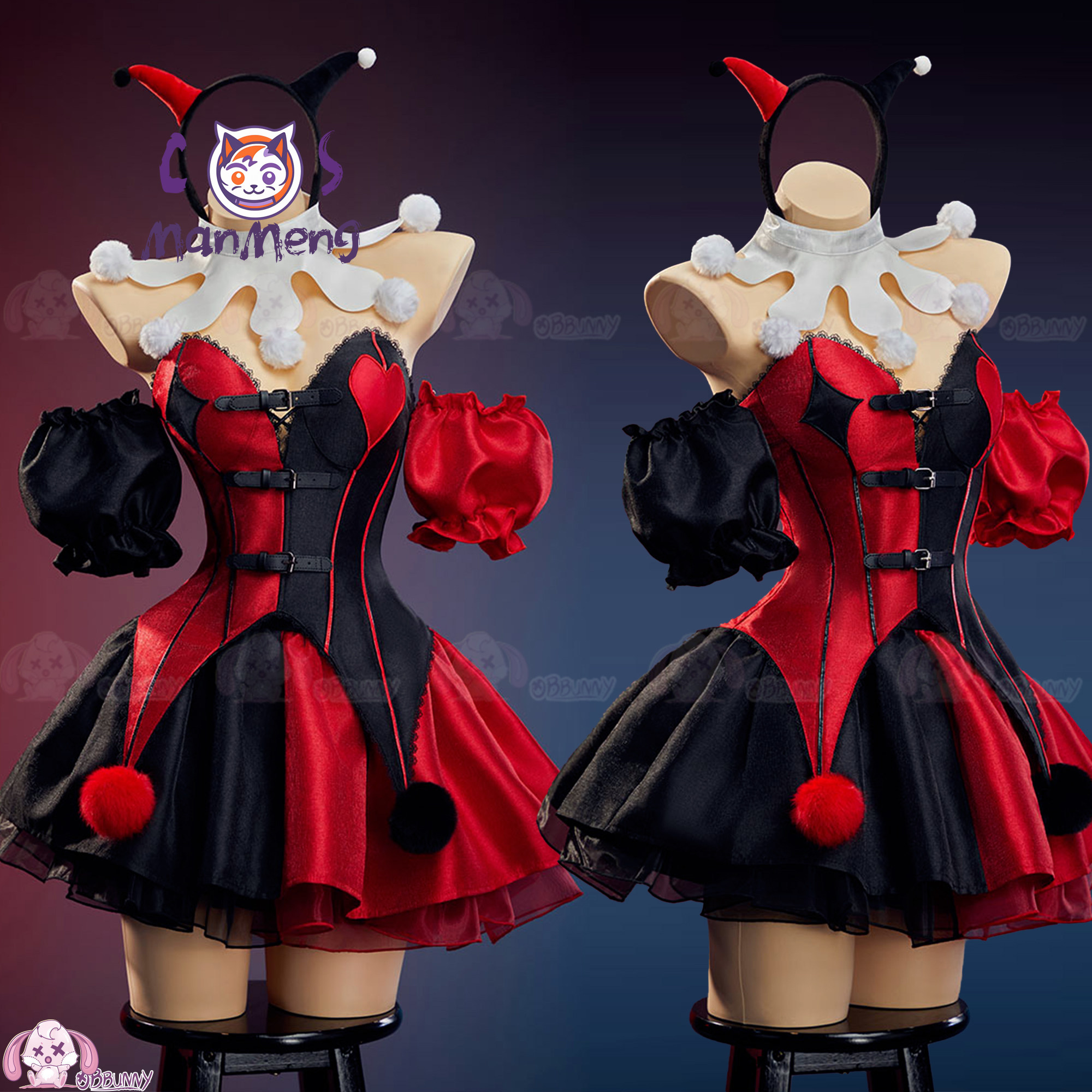 New Clown Gothic Lolita Waist  - Anime Cosplay Red incelemesi ve fiyatı