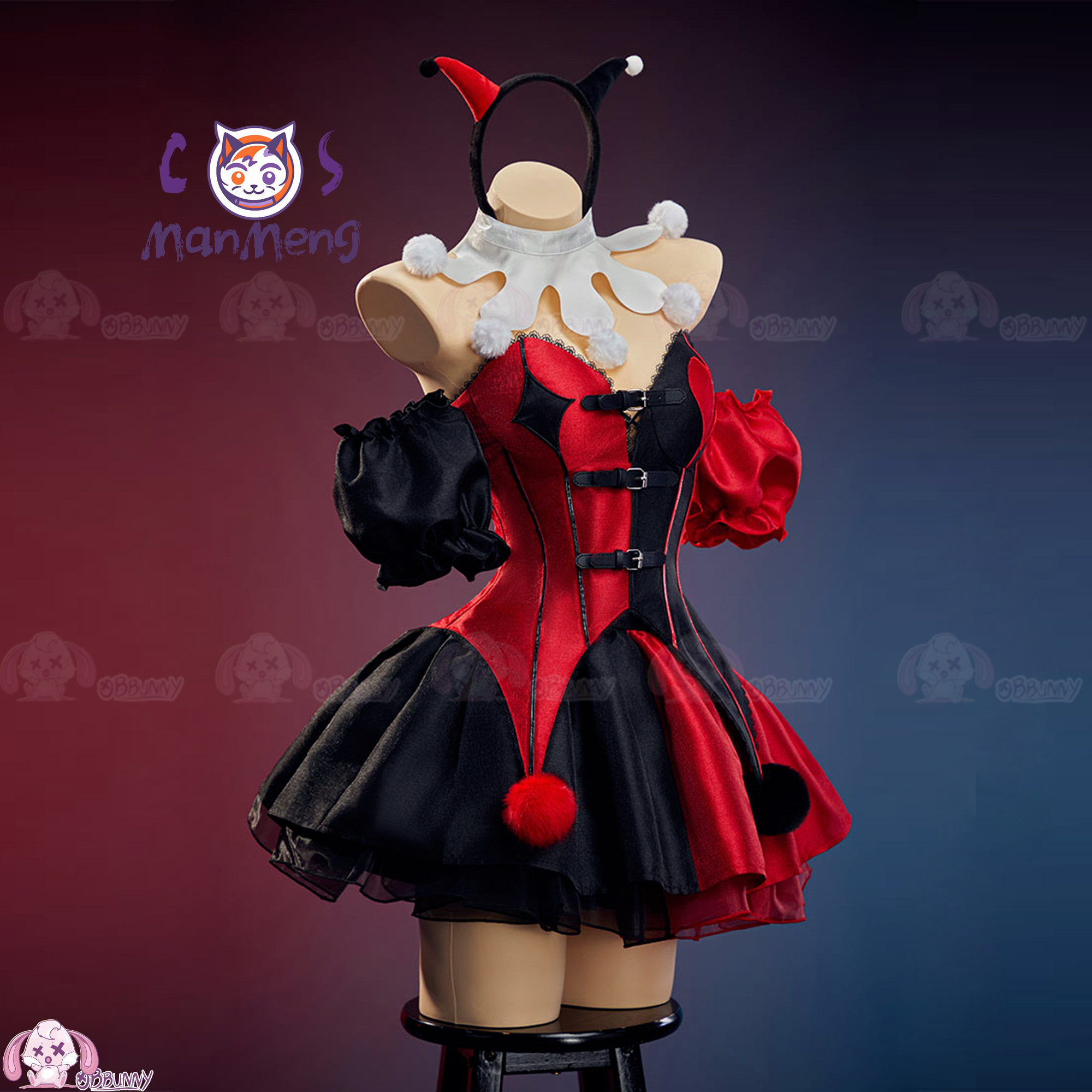 New Clown Gothic Lolita Waist  - Anime Cosplay Red incelemesi ve fiyatı