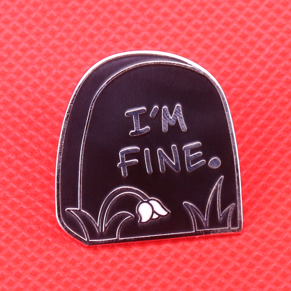 I'm fine tombstone enamel pin  - Death Note Replica incelemesi ve fiyatı