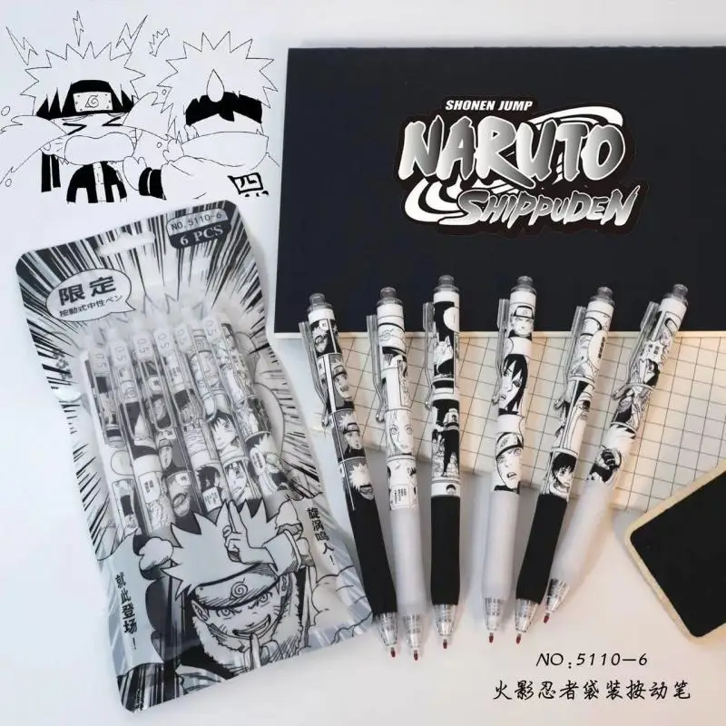 Naruto 6Pcs/set Gel Pen Anime  - Anime Cosplay Naruto incelemesi ve fiyatı