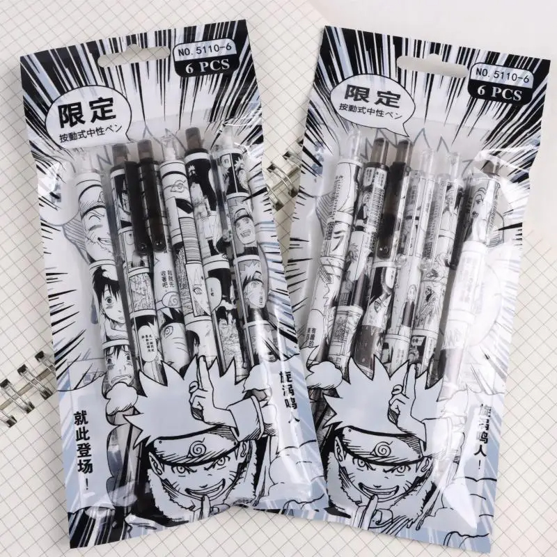Naruto 6Pcs/set Gel Pen Anime  - Anime Cosplay Naruto incelemesi ve fiyatı